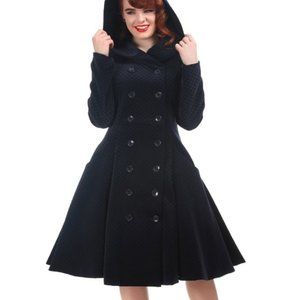Collectif Vintage Heather Quilted Velvet Coat